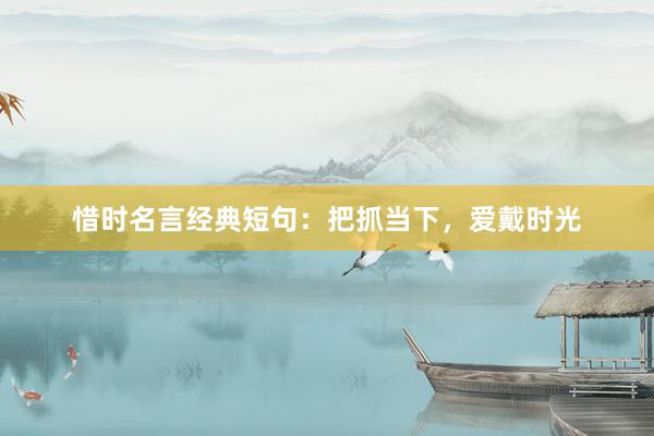 惜时名言经典短句：把抓当下，爱戴时光